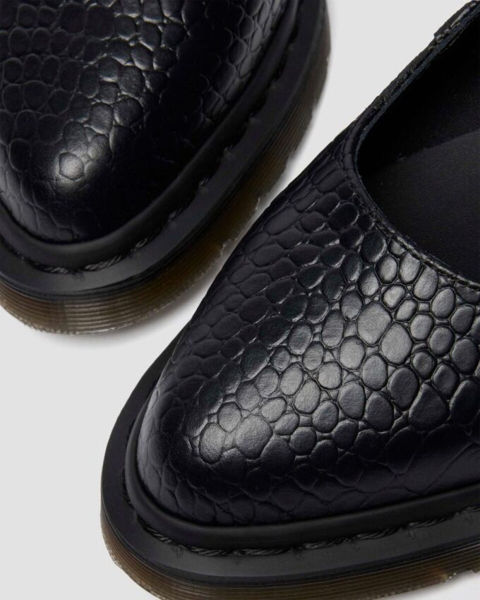 ELPHIE MJ Schuhe aus Leder mit Krokodilprägung