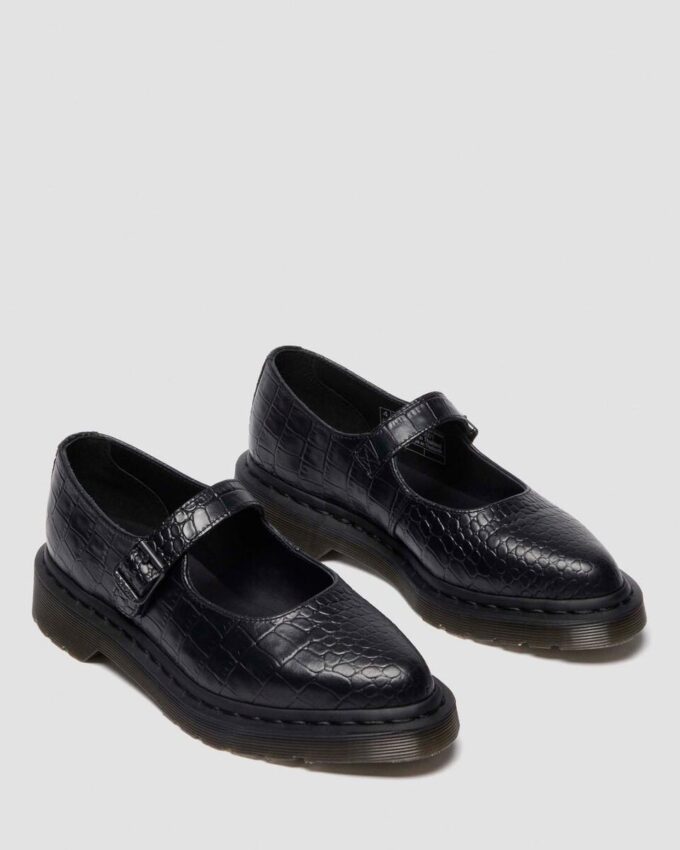 ELPHIE MJ Schuhe aus Leder mit Krokodilprägung