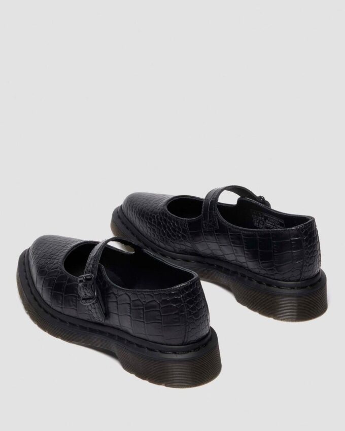 ELPHIE MJ Schuhe aus Leder mit Krokodilprägung