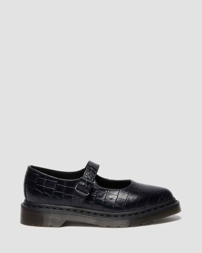 ELPHIE MJ Schuhe aus Leder mit Krokodilprägung
