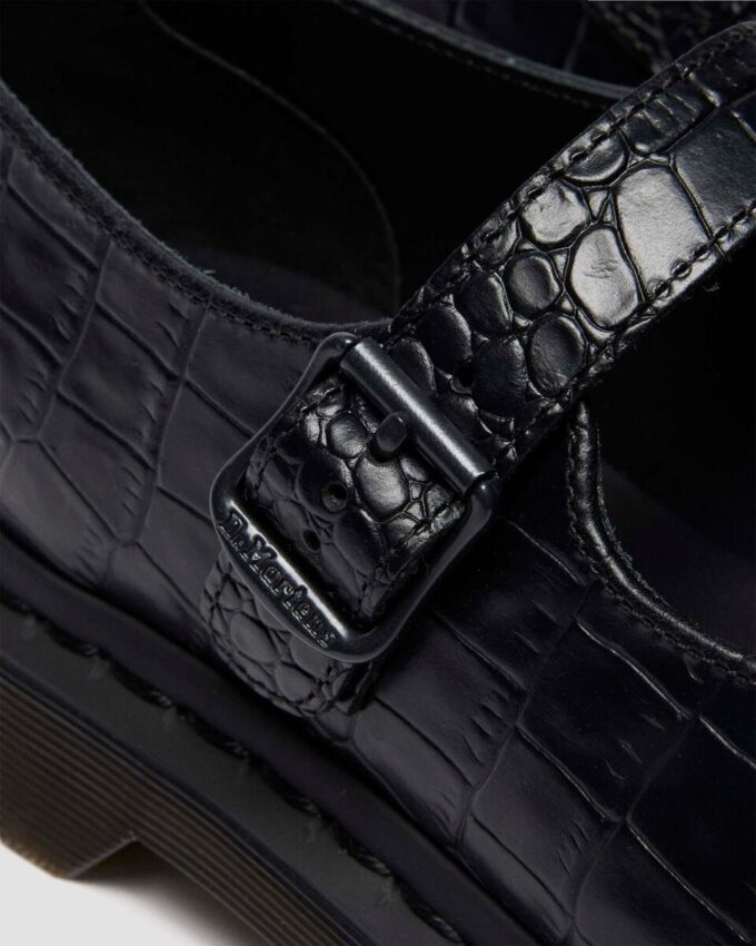 ELPHIE MJ Schuhe aus Leder mit Krokodilprägung