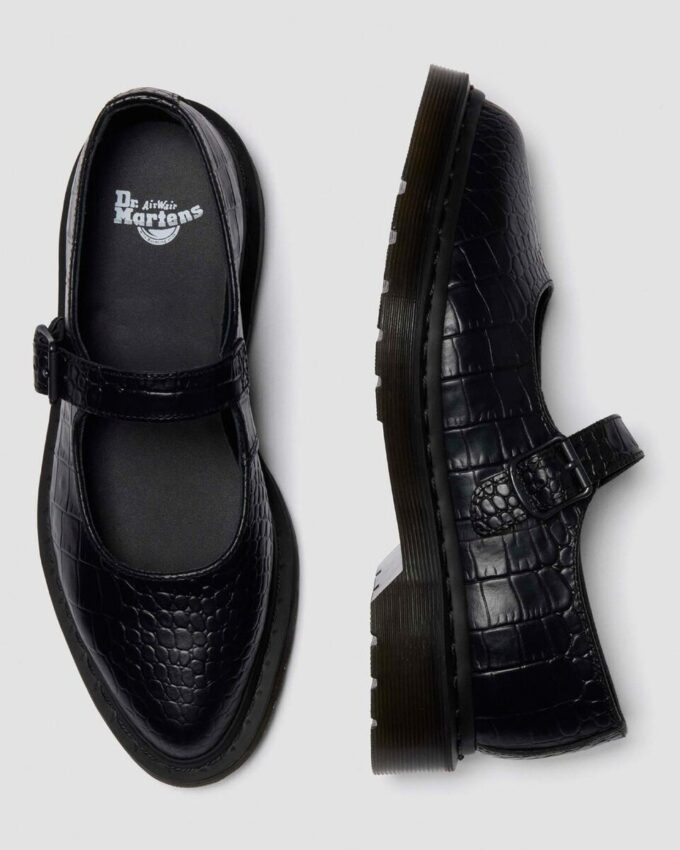 ELPHIE MJ Schuhe aus Leder mit Krokodilprägung