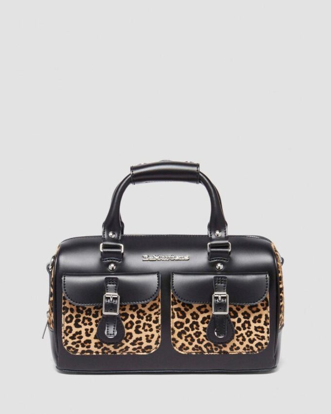 Handtasche mit Henkel Leopard Print Hair On