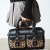 Handtasche mit Henkel Leopard Print Hair On