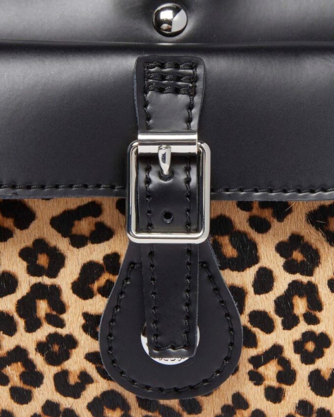 Handtasche mit Henkel Leopard Print Hair On