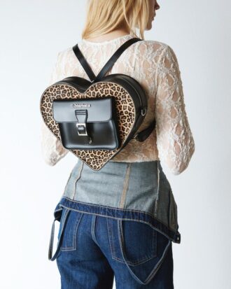 Herz-Tasche Leopard Kiev Lederrucksack