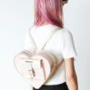 Herzförmige Tasche Metallischer Shift-Lederrucksack Herzförmige Tasche Metallischer Shift-Lederrucksack