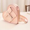 Herzförmige Tasche Metallischer Shift-Lederrucksack Herzförmige Tasche Metallischer Shift-Lederrucksack