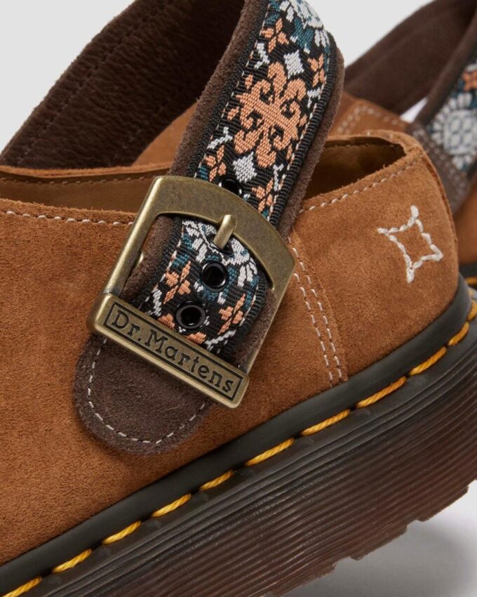 Isham Wildleder und Jacquard-Pantoletten