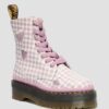 JADON HEART Gingham Leder-Platform-Boots JADON HEART Gingham Leder-Platform-Boots