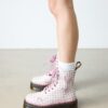 JADON HEART Gingham Leder-Platform-Boots JADON HEART Gingham Leder-Platform-Boots