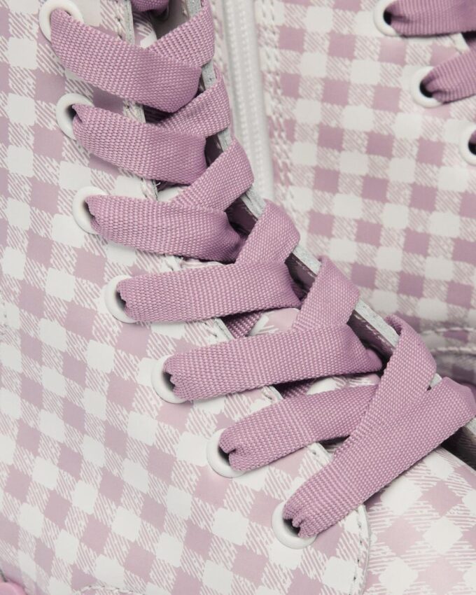 JADON HEART Gingham Leder-Platform-Boots JADON HEART Gingham Leder-Platform-Boots