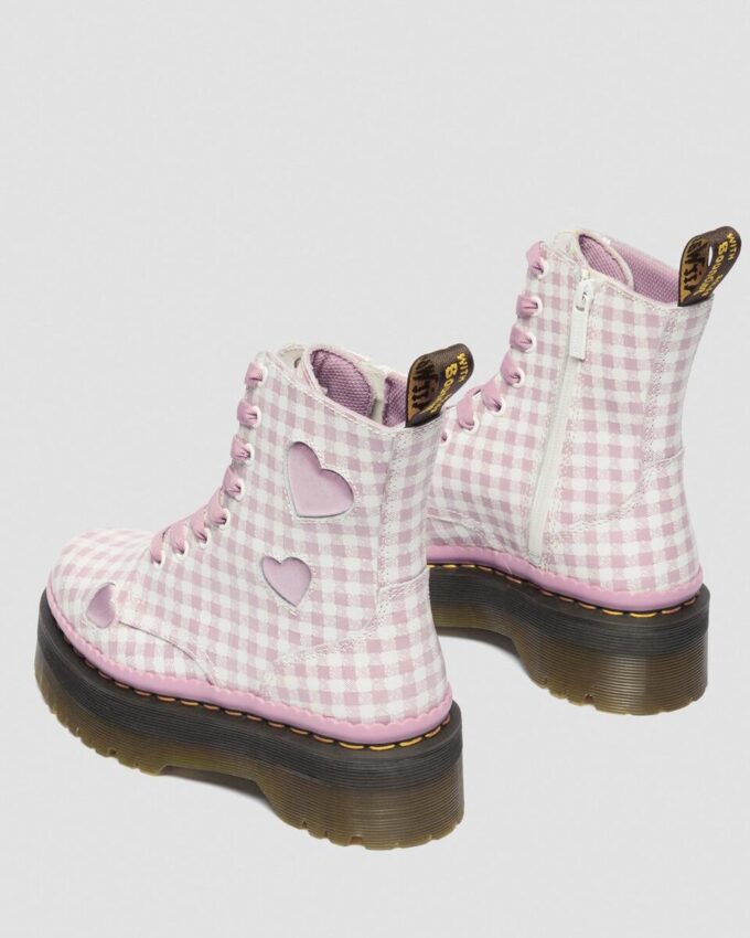 JADON HEART Gingham Leder-Platform-Boots JADON HEART Gingham Leder-Platform-Boots