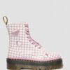 JADON HEART Gingham Leder-Platform-Boots JADON HEART Gingham Leder-Platform-Boots