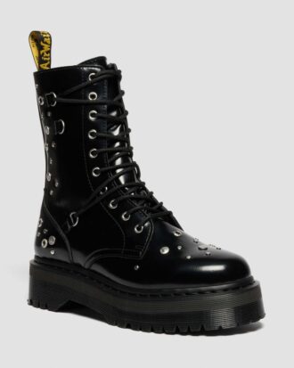 Jadon Hi Platform-Stiefel aus genietetem Buttero-Leder