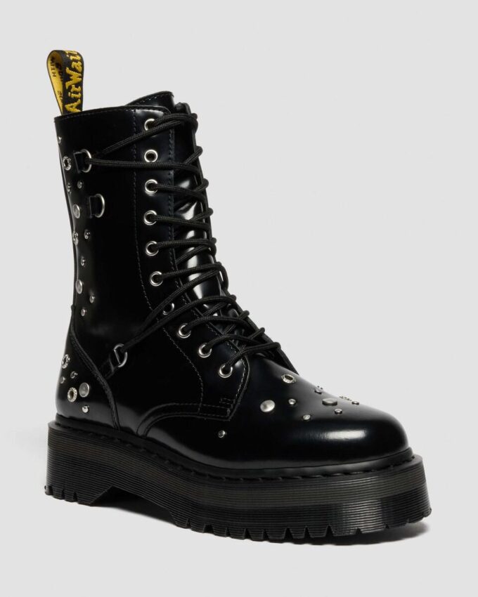 Jadon Hi Platform-Stiefel aus genietetem Buttero-Leder Jadon Hi Platform-Stiefel aus genietetem Buttero-Leder