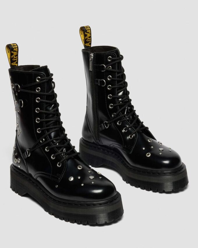Jadon Hi Platform-Stiefel aus genietetem Buttero-Leder Jadon Hi Platform-Stiefel aus genietetem Buttero-Leder