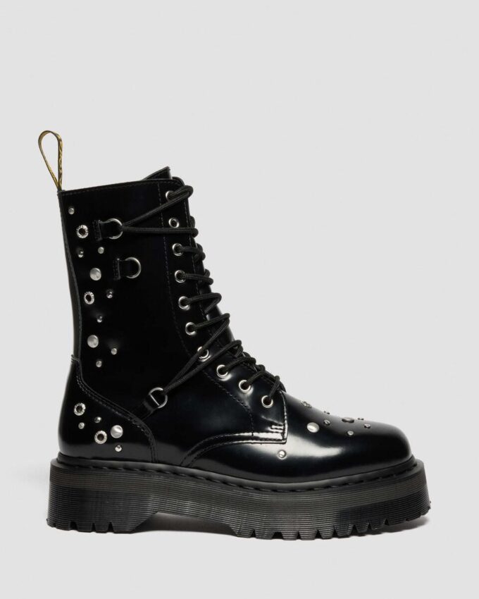 Jadon Hi Platform-Stiefel aus genietetem Buttero-Leder Jadon Hi Platform-Stiefel aus genietetem Buttero-Leder