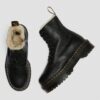 Jadon Platform-Stiefel aus Leder mit Kunstfellfutter