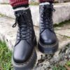 Jadon Platform-Stiefel aus Leder mit Kunstfellfutter