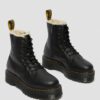 Jadon Platform-Stiefel aus Leder mit Kunstfellfutter