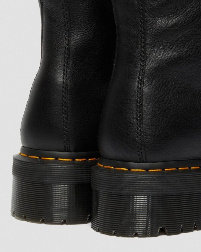 Jadon Platform-Stiefel aus Leder mit Kunstfellfutter