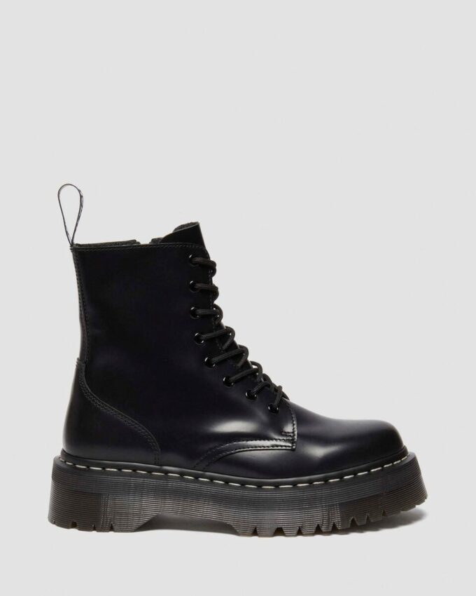 Jadon White Stitch Smooth Leather Platform Boots Jadon White Stitch Smooth Leather Platform Boots