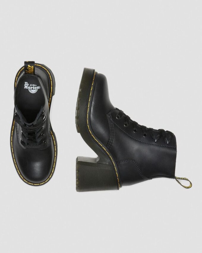 Jesy Sendal Lederstiefel mit Schnürung und ausgestelltem Absatz Jesy Sendal Lederstiefel mit Schnürung und ausgestelltem Absatz