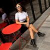 Jesy Sendal Lederstiefel mit Schnürung und ausgestelltem Absatz Jesy Sendal Lederstiefel mit Schnürung und ausgestelltem Absatz