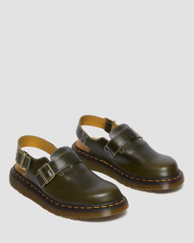 JORGE Hergestellt in England Klassische Leder-Slingback-Pantoletten JORGE Hergestellt in England Klassische Leder-Slingback-Pantoletten