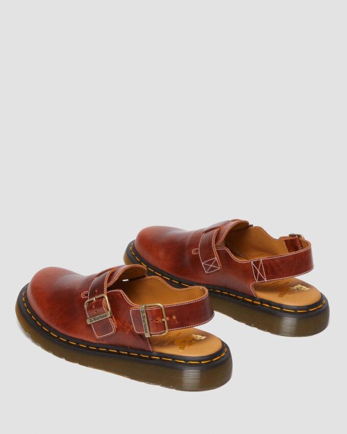 JORGE Hergestellt in England Klassische Leder-Slingback-Pantoletten JORGE Hergestellt in England Klassische Leder-Slingback-Pantoletten