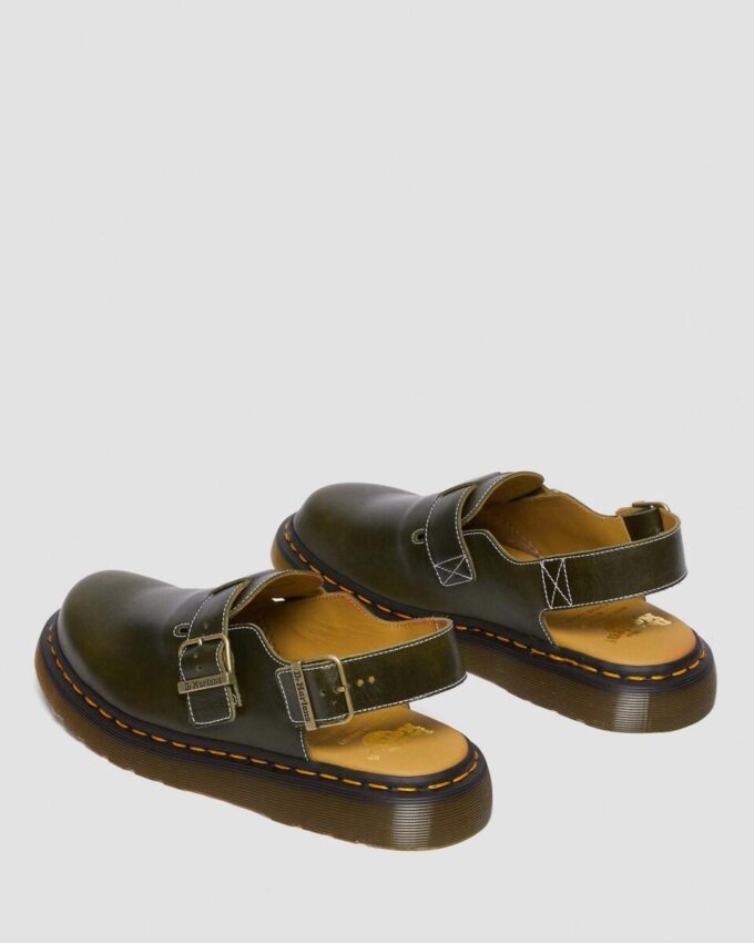 JORGE Hergestellt in England Klassische Leder-Slingback-Pantoletten JORGE Hergestellt in England Klassische Leder-Slingback-Pantoletten