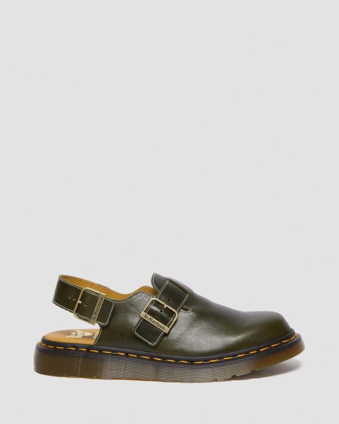 JORGE Hergestellt in England Klassische Leder-Slingback-Pantoletten JORGE Hergestellt in England Klassische Leder-Slingback-Pantoletten