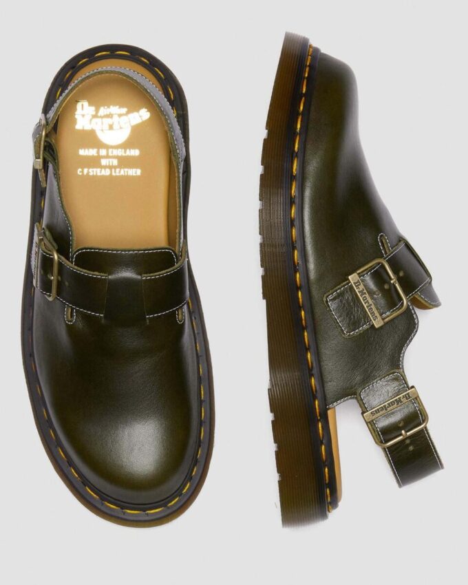 JORGE Hergestellt in England Klassische Leder-Slingback-Pantoletten JORGE Hergestellt in England Klassische Leder-Slingback-Pantoletten