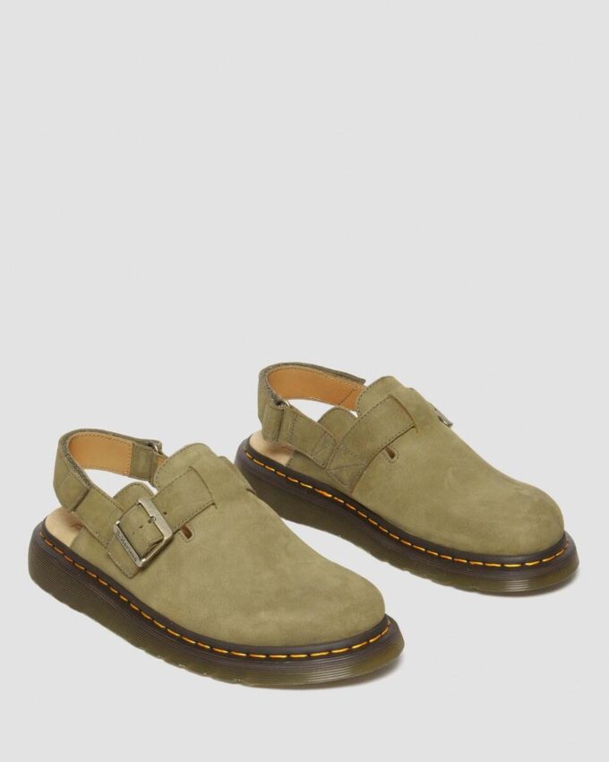 Jorge II Slingback-Pantoletten aus getrommeltem Nubukleder