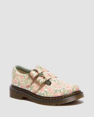 Junior 8053 Mary Jane-Schuhe aus Leder mit Blumenmuster