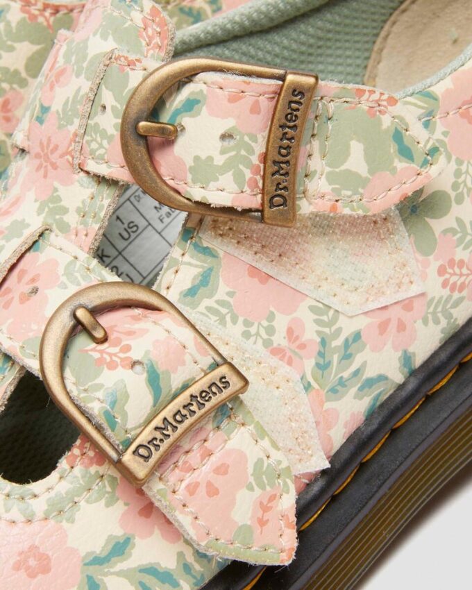 Junior 8053 Mary Jane-Schuhe aus Leder mit Blumenmuster Junior 8053 Mary Jane-Schuhe aus Leder mit Blumenmuster