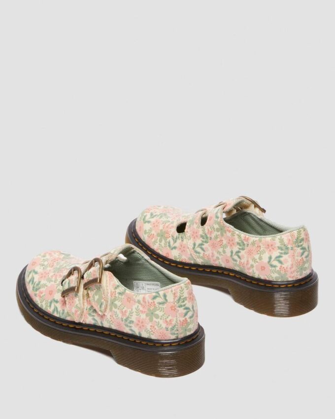 Junior 8053 Mary Jane-Schuhe aus Leder mit Blumenmuster Junior 8053 Mary Jane-Schuhe aus Leder mit Blumenmuster