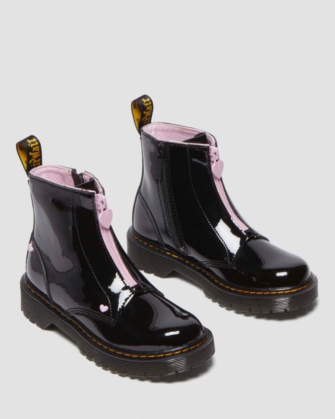Junior Heart Nappa Patent Leather Stiefel zum Hineinschlüpfen Junior Heart Nappa Patent Leather Stiefel zum Hineinschlüpfen