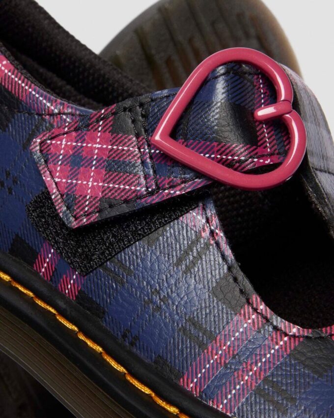 JUNIOR POLLEY II Pink Tartan Mary Jane Schuhe