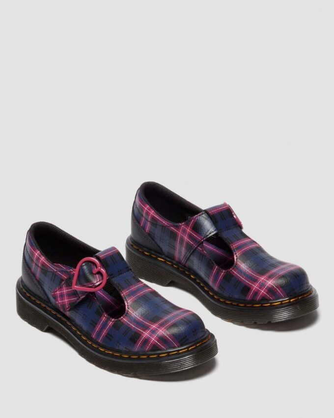 JUNIOR POLLEY II Pink Tartan Mary Jane Schuhe