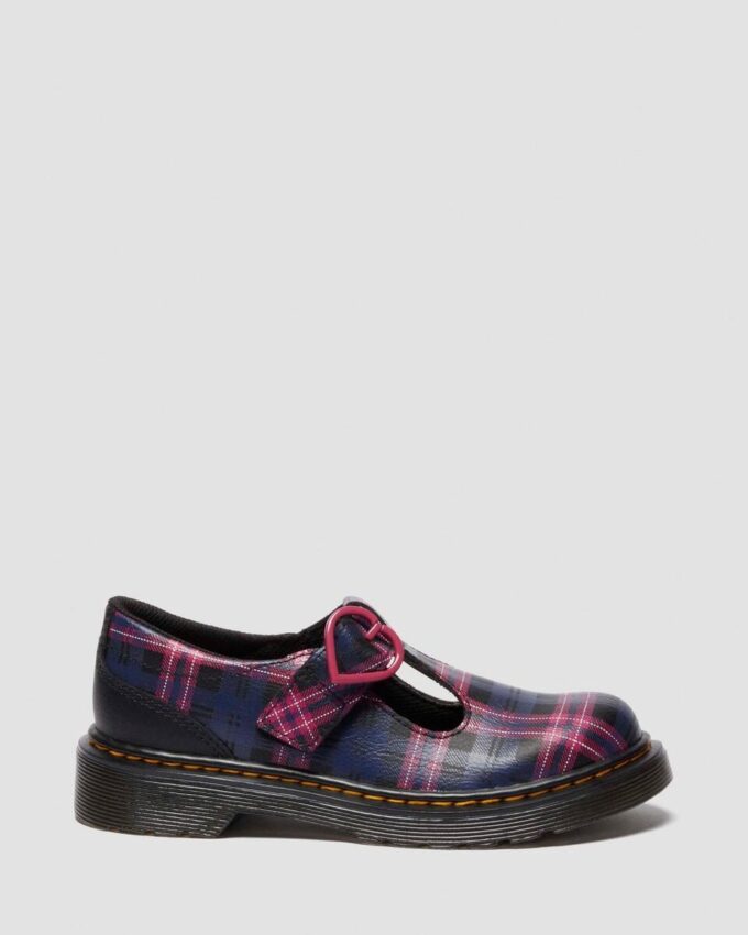 JUNIOR POLLEY II Pink Tartan Mary Jane Schuhe