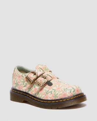 Kleinkind 8053 Mary Jane-Schuhe aus Leder mit Blumenmuster