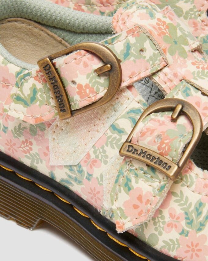 Kleinkind 8053 Mary Jane-Schuhe aus Leder mit Blumenmuster Kleinkind 8053 Mary Jane-Schuhe aus Leder mit Blumenmuster