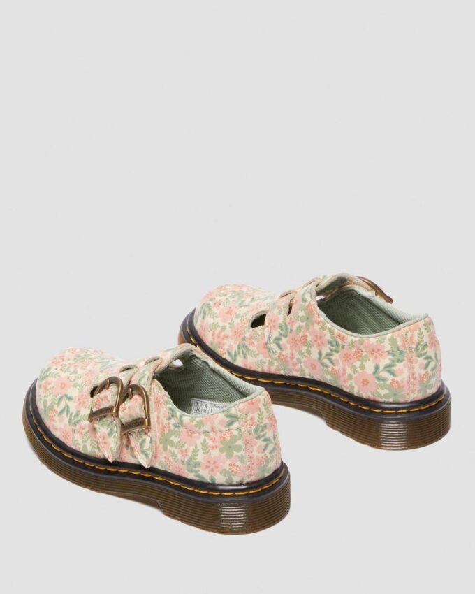 Kleinkind 8053 Mary Jane-Schuhe aus Leder mit Blumenmuster Kleinkind 8053 Mary Jane-Schuhe aus Leder mit Blumenmuster