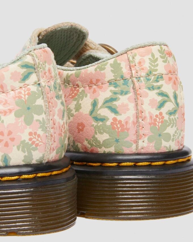 Kleinkind 8053 Mary Jane-Schuhe aus Leder mit Blumenmuster Kleinkind 8053 Mary Jane-Schuhe aus Leder mit Blumenmuster