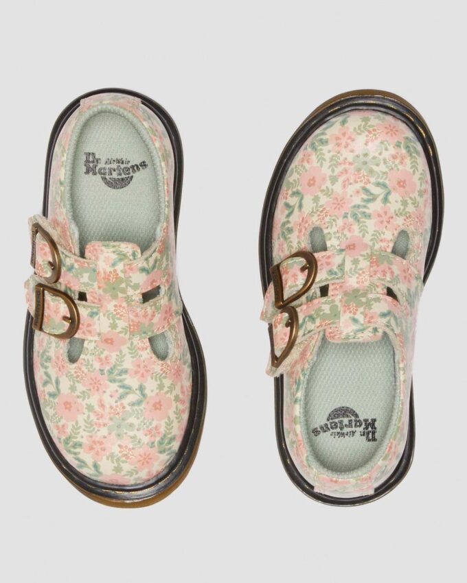 Kleinkind 8053 Mary Jane-Schuhe aus Leder mit Blumenmuster Kleinkind 8053 Mary Jane-Schuhe aus Leder mit Blumenmuster