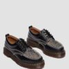 Lowell Leder- und Jacquard-Schnürschuhe mit Mokassin-Zehenkappe