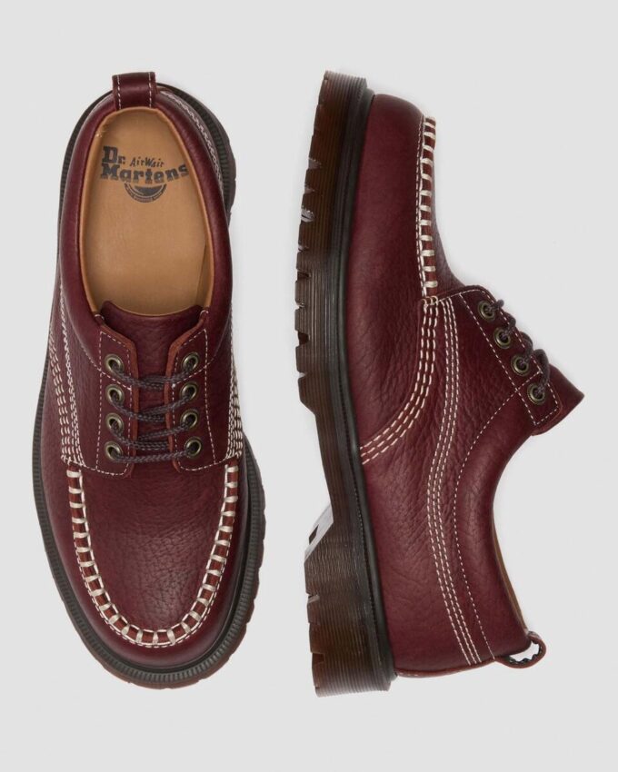 Lowell Wild Grain Leder Schnürschuhe mit runder Spitze