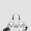 Mini-Handtasche mit Henkel Silber Patent Leather-Tasche Mini-Handtasche mit Henkel Silber Patent Leather-Tasche